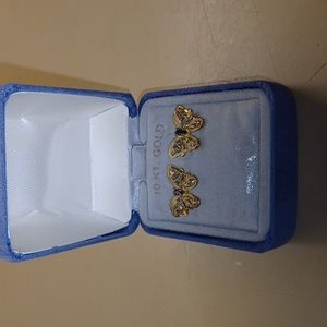 10kt gold butterfly earrings